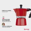 Alluminium Red - Гейзерная кофеварка на 3 чашки, красная, Barazzoni, изображение 3