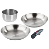 Inox Facile - Набор из 3-х предметов: сковороды 24 и 28 см, ковш 16 см, съемная ручка, Barazzoni
