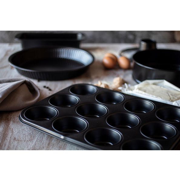 Le Dolcezze - Форма кондитерская для маффинов, 12 ячеек, 35,5 х 27 см, нержавеющая сталь, Barazzoni, изображение 2