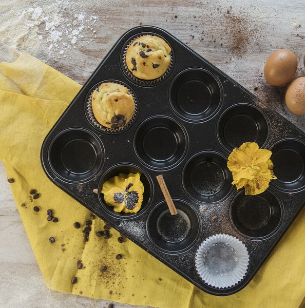 Le Dolcezze - Форма кондитерская для маффинов, 12 ячеек, 35,5 х 27 см, нержавеющая сталь, Barazzoni, изображение 3