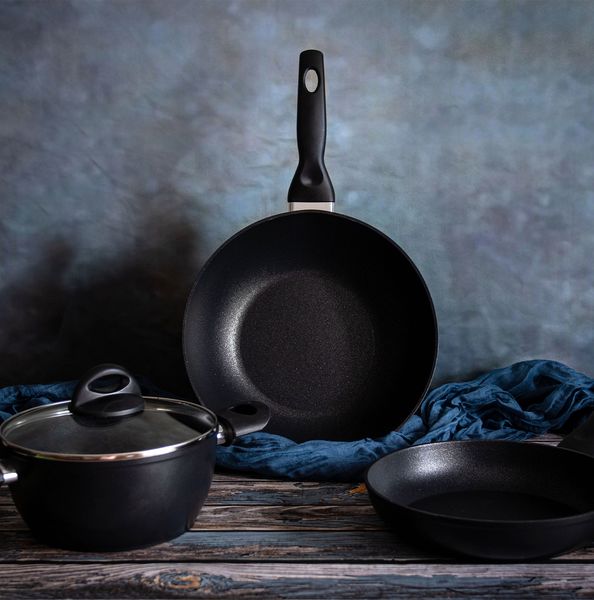 Dolomitica Extra Black - Сковорода-вок 3,5л, диам. 28 см, Barazzoni, изображение 3