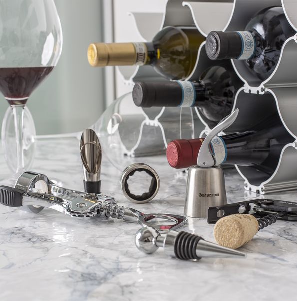 Wine&Oil - Набор для специй 5 предметов: поставка, емкости для соли, перца, масла, уксуса, Barazzoni, изображение 3