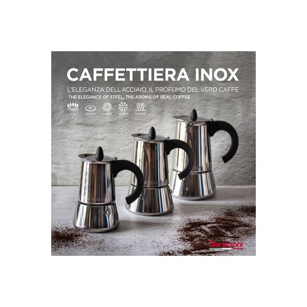 Inox - Гейзерная кофеварка на 2 чашки, Barazzoni, изображение 2