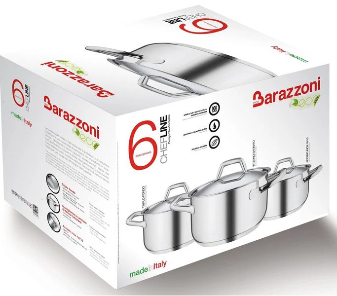 Chef Line - Кастрюля с крышкой высокая 8 л, диам. 24 см, Barazzoni, изображение 7
